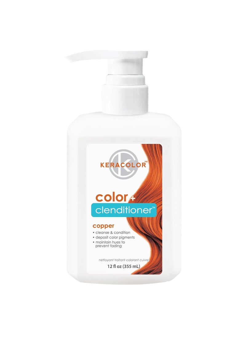 Keracolor Color + Clenditioner 3-in-1 Color-Depositing Conditioner, Gently Cleanses & Conditions, Semi-Permanent Hair Color, 23 Shades, 12 Fl Oz