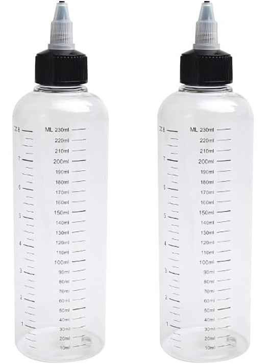 GSHLLO 2 Pcs 250ml Clear Hair Applicator Bottles Plastic Hair Color Applicator Bottles Squeeze Hair Dye Bottles Transparent Hair Oil Graduated Bottles for Home Salon
