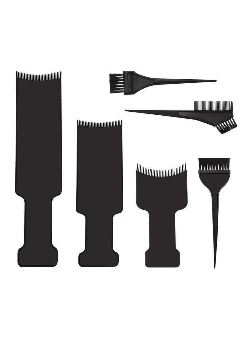 6 Pcs Balayage Highlighting Kit - Hair Color Board with Teeth, Foils, and Brush for Dyeing and Coloring