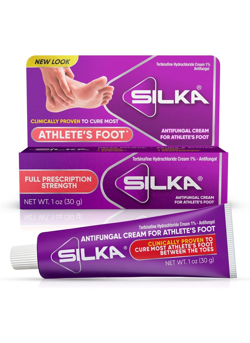 SILKA Anti-Fungal Cream, Clinical Anti-Fungus Foot Treatment, Jock Itch & Ringworm Remedy, Maximum Strength, Fast-Acting Relief from Itching & Burning, 1 Oz