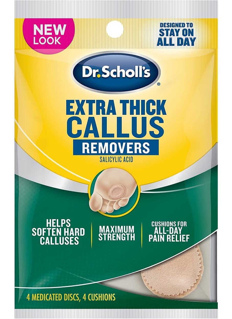 Dr. Scholl's Extra Thick Callus Removers 4 Cushions ea.(Packs of 2)