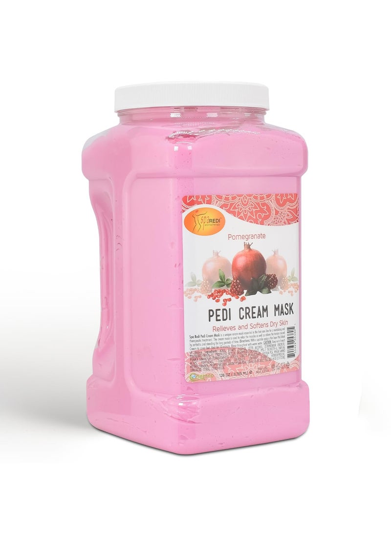 SPA REDI - Body and Foot Cream Mask, Pomegranate, 128 Oz - Pedicure Massage for Tired Feet and Body, Hydrating, Fresh Skin - Infused with Hyaluronic Acid, Amino Acids, Panthenol, Comfrey Extract