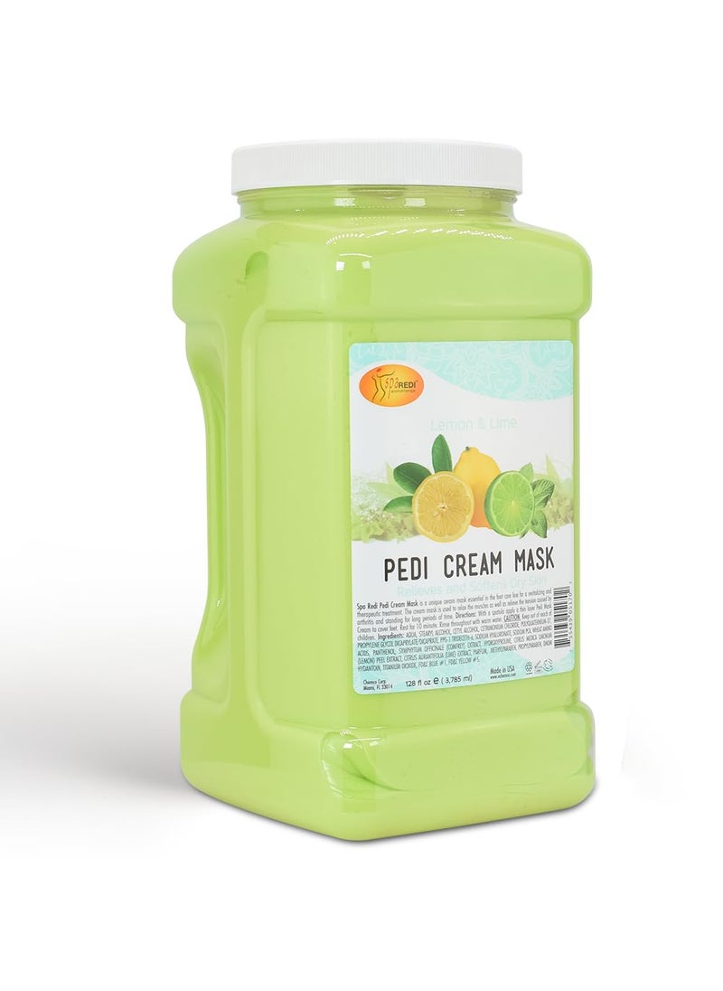 SPA REDI - Body and Foot Cream Mask, Lemon, 128 Oz - Pedicure Massage for Tired Feet and Body, Hydrating, Fresh Skin - Infused with Hyaluronic Acid, Amino Acids, Panthenol, Comfrey Extract