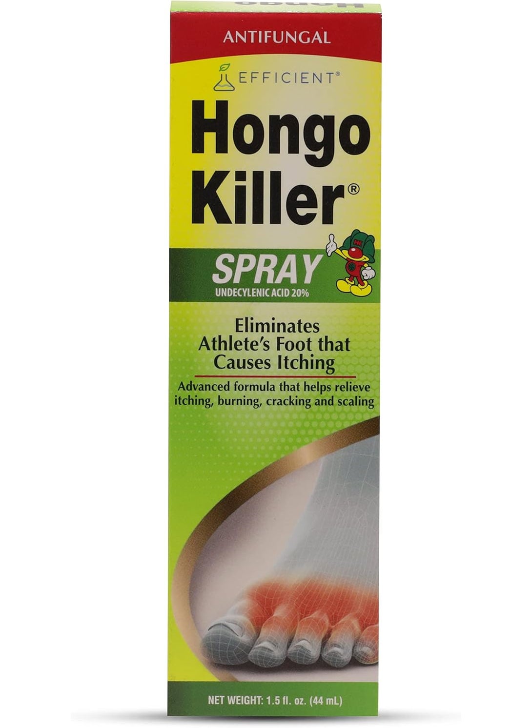 Hongo Killer Antifungal Spray, Athlete's Foot Treatment, 1.50 Fl Oz, Bottle