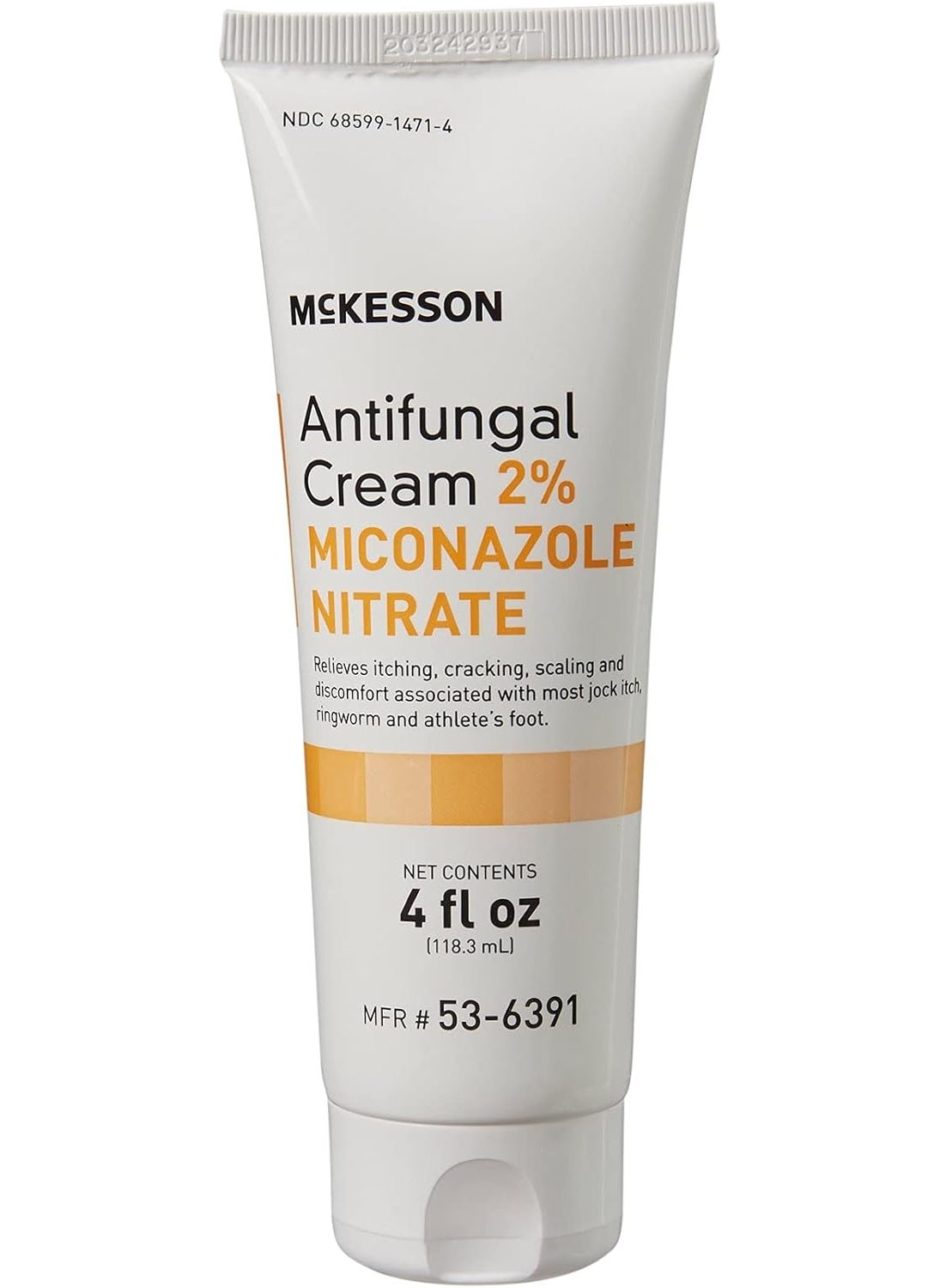 McKesson Antifungal Cream, 2% Miconazole Nitrate, Relives Jock Itch, Ringworm and Athlete Foot, 4 oz, 4 Count