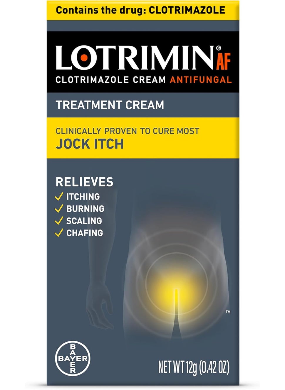 Lotrimin AF Jock Itch Antifungal, Jock Itch, and Athlete's Foot Cream, 0.42 Ounce (Pack of 1) (Packaging May Vary)
