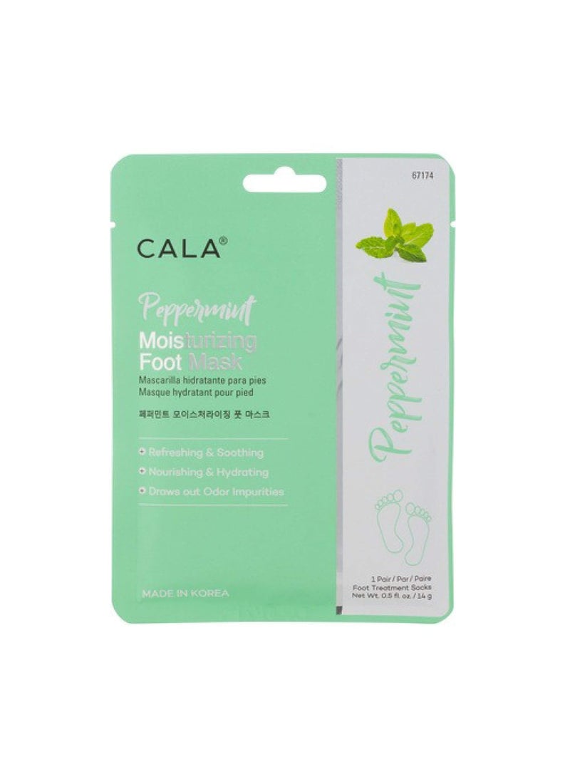 Cala Peppermint moisturizing foot masks 3 count, 3 Count(Pack of 1)