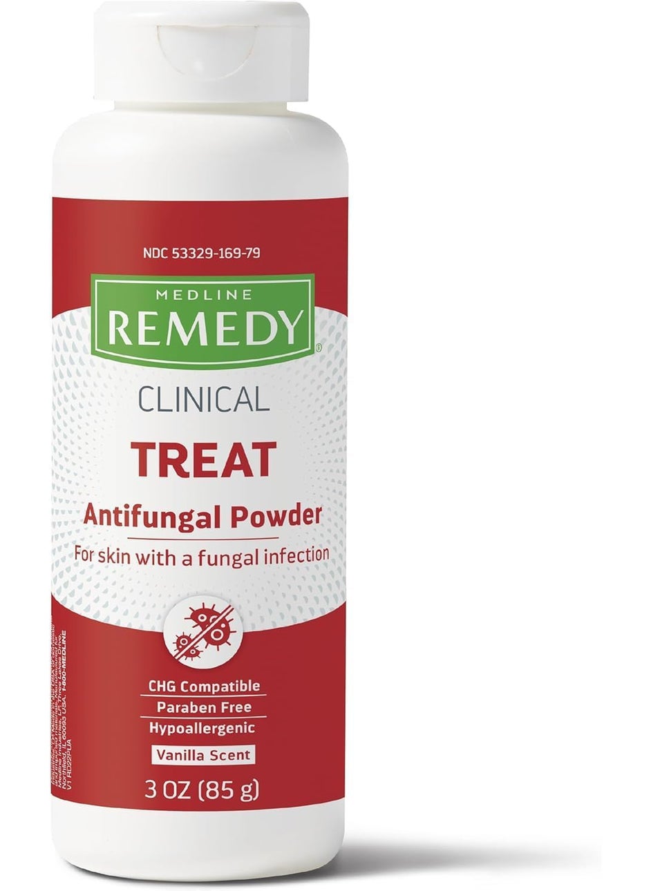 Medline Remedy Phytoplex Antifungal Powder, Skin Treatmeant with Miconazole Nitrate, Lightly Scented, 3-oz Bottle
