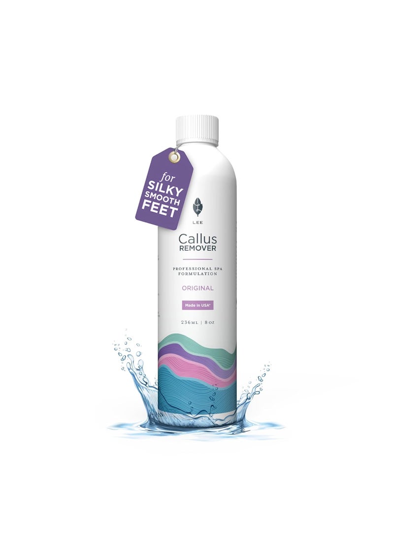 Lee Beauty Professional Callus Remover for Feet - Original, Powerful Formulation - Extra Strength Gel, Home Pedicure Foot Spa Results - Cracked & Dead Dry Skin Supplies - 8 Oz