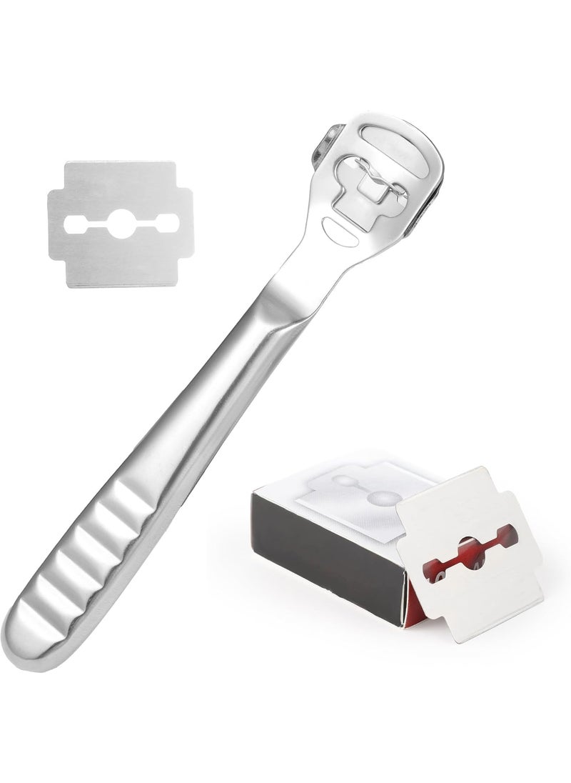 MIUKAA Callus Shaver Kit with 10 Blades, Callus Remover for Feet & Hands, Professional Dead Skin and Corn Removal Tool, Heel Scraper for Cracked Heels - Pedicure Tools for Smooth Feet