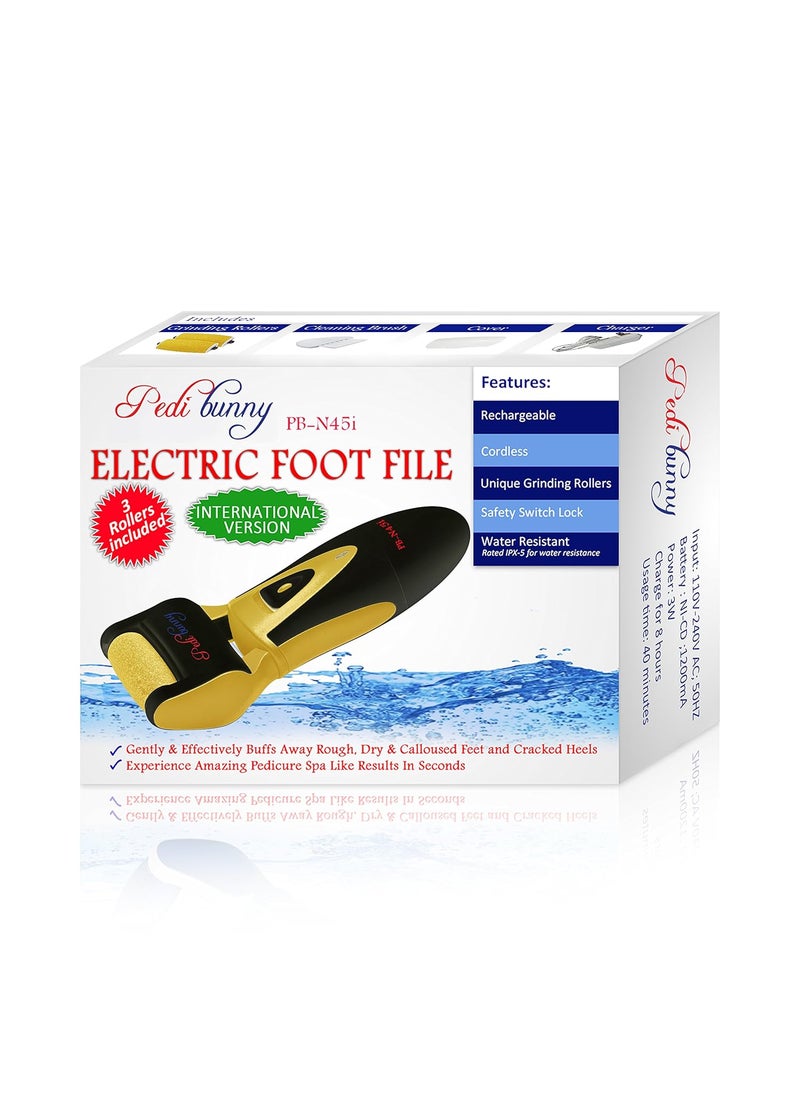 Electric Foot Callus Remover - Rechargeable Electronic Foot File - Professional Pedicure Tools with 3 Rollers - Foot Scrubber for Dry Cracked Feet and Dead Skin - Foot Sander for Men and Women