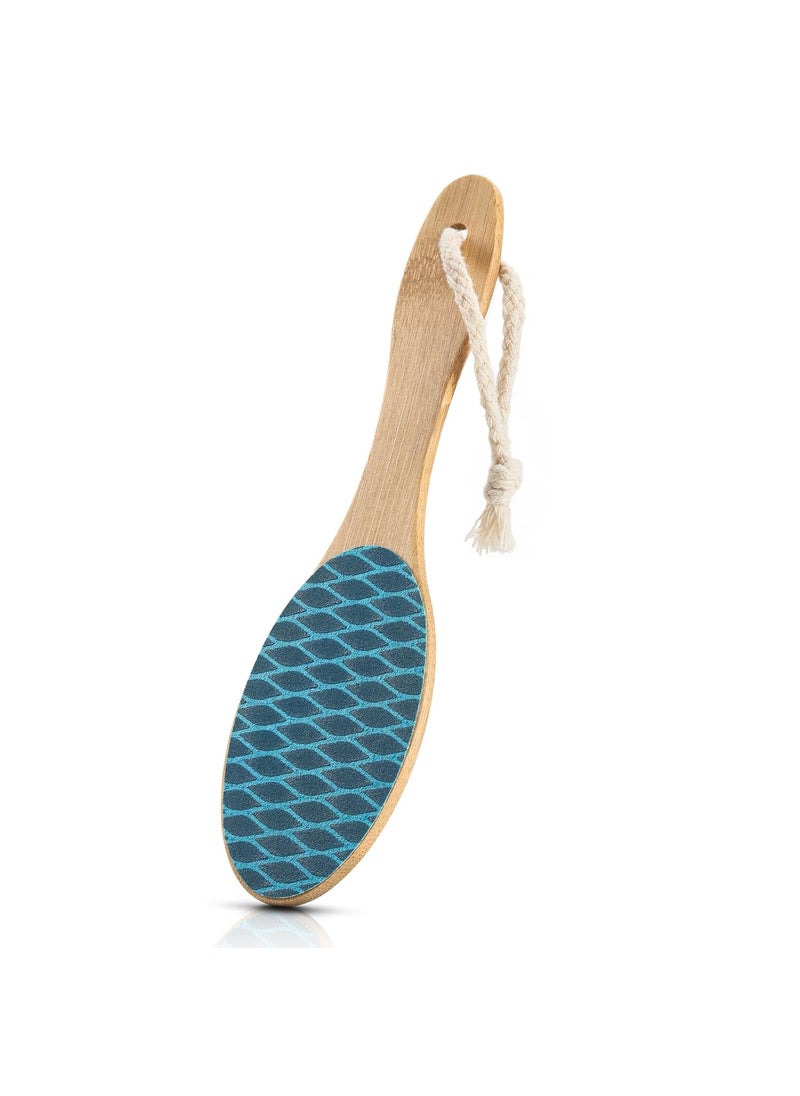 FVION Bamboo Foot File Callus Remover - Portable Foot Scrubber Pedicure Feet Sander File, Double-Sided Heel Scraper for Smooth and Soft Feet
