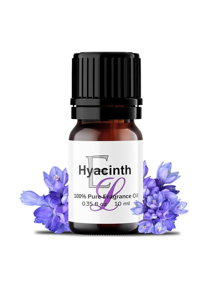 Hyacinth Fragrance Oil, 10 ml Premium, Long Lasting Diffuser Oils, Elegant, Delightful Essential Oils with Real Floral Fresh Aroma, Relaxing Spring & Natural Aromatherapy