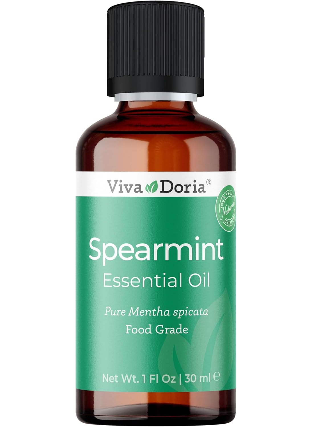 Viva Doria Spearmint Essential Oil, 100% Pure, Natural Essential Oil, Mentha Spicata Variety, Undiluted, for Aromatherapy | Food Grade, 30 mL (1 Fluid Ounce)