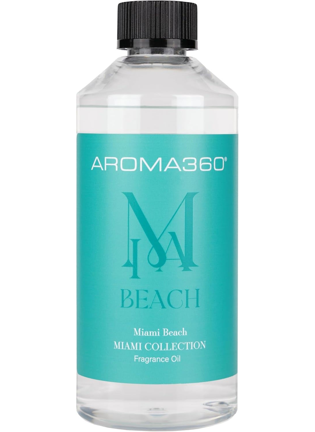 Aroma360 - Miami Beach Fragrance Oil Blend - Luxury Aromatherapy Scent Diffuser Oil - Honeydew, Rose Water and Driftwood 16.9 fl oz, 500mL