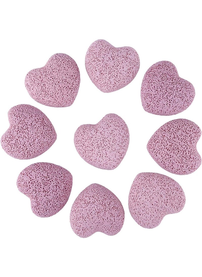 rockcloud Pink Lava Rock Stone Heart Shape Pocket Stones Dyed Lava Rocks Aromatherapy Essential Oil Diffuser Set, 0.9 Inch, 10 Pcs