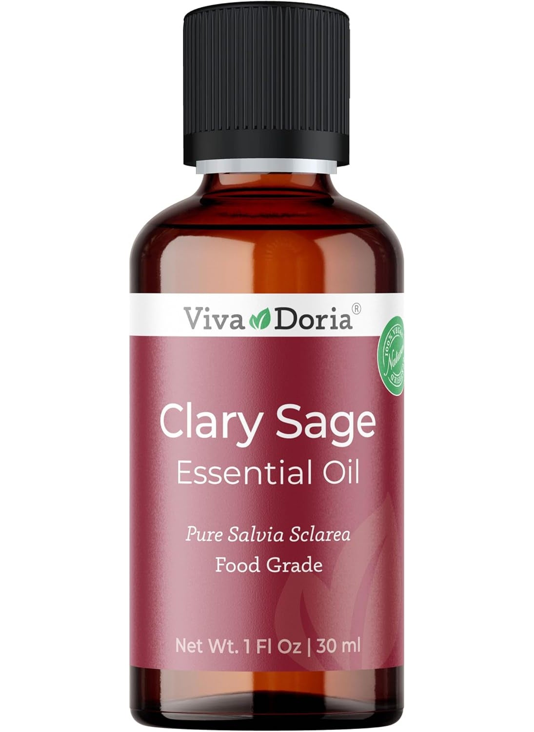 Viva Doria Clary Sage Essential Oil, 100% Pure, Natural Clary Sage Essential Oil, Undiluted, for Aromatherapy | Food Grade, 30 mL (1 Fluid Ounce)