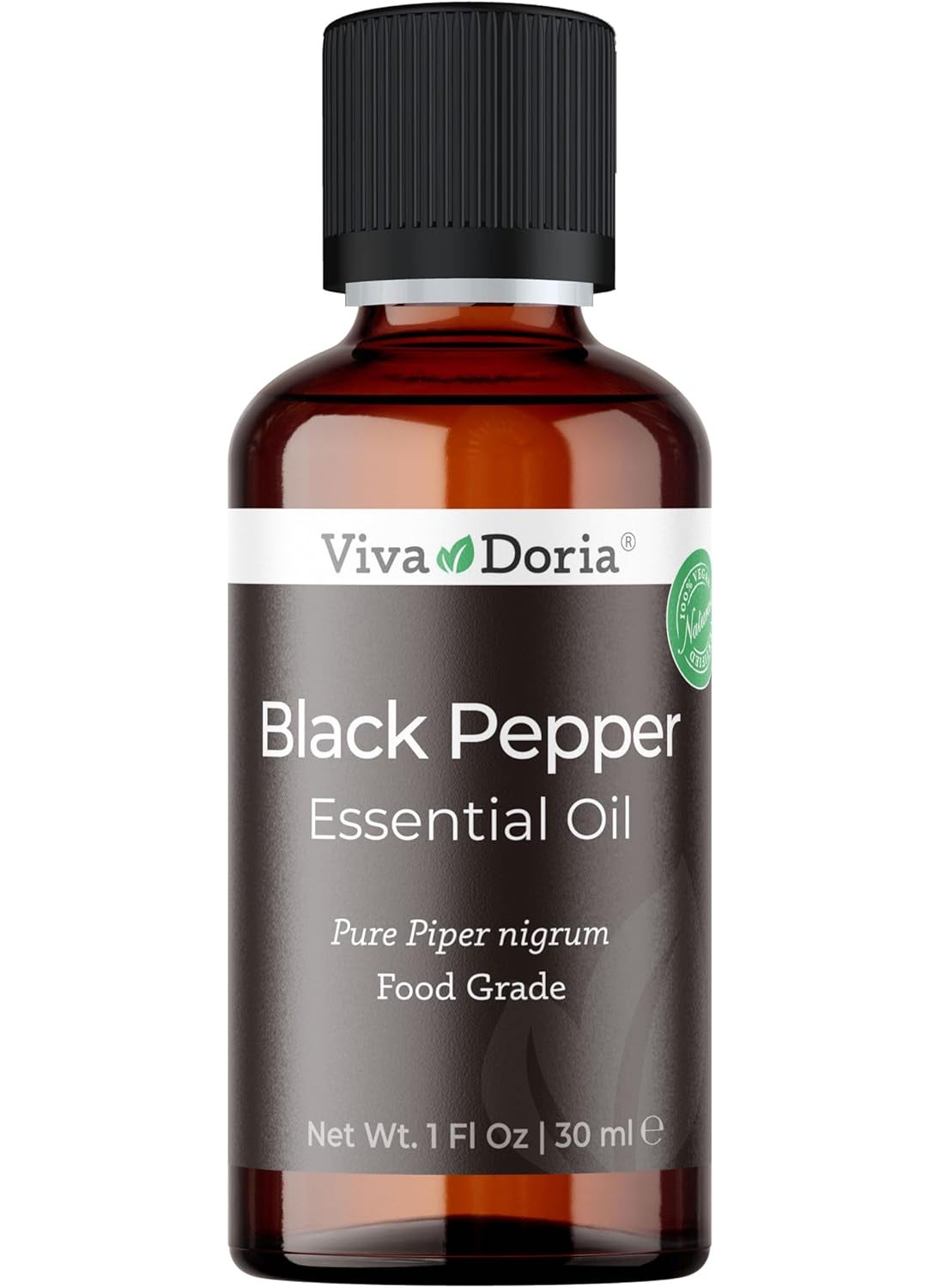 Viva Doria Black Pepper Essential Oil, 100% Pure, Natural Essential Oil, Undiluted, for Aromatherapy | Food Grade, 30 mL (1 Fluid Ounce)