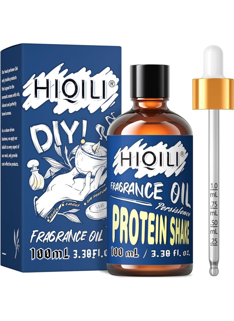 HIQILI Protein Shake Essential Oil 100ml - Fresh Fragrance Oil for Diffuser for Home, Long Lasting Scented Oil for Aromatherapy, DIY Candle, Soap Making, Scented Body Products 3.38 Fl Oz