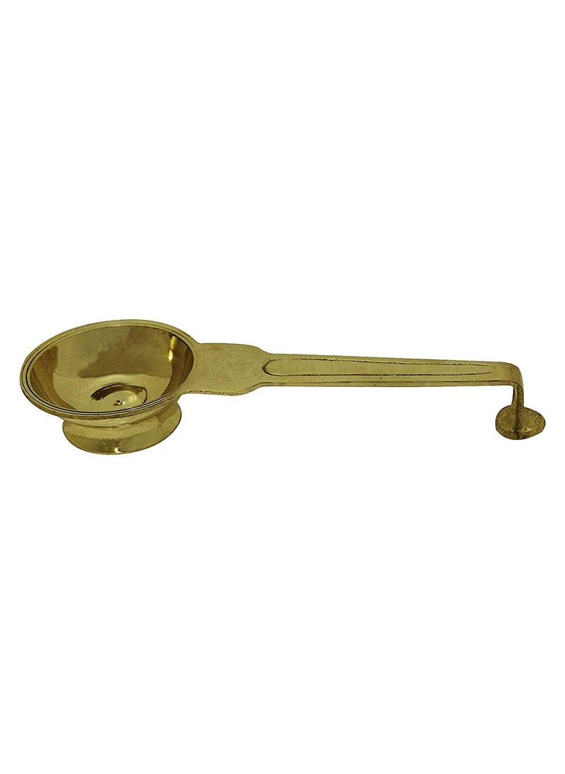 RealCraft Puja Arthi Holder Brass Table DiyaCamphor Burner Perfect for Pooja CamphorKapoor Burner Arti Dia Handheld Puja Jyot and Table Mandir Height 15 inch