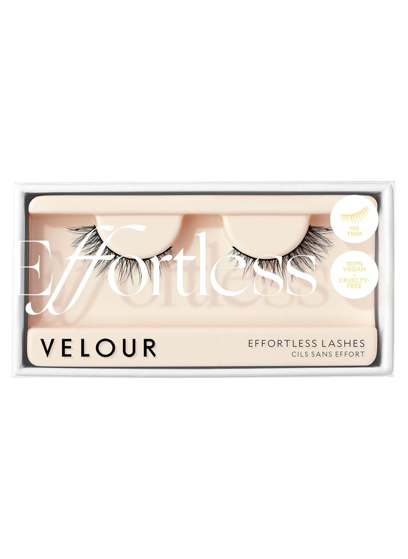 Velour Effortless Lashes, Natural Looking False Eyelashes, Fluffy & Lightweight No Trim Eyelashes, Reusable Fake Lashes For All Eye Shapes, Vegan & Cruelty-Free, Lash Glue not Included (Mini Me)