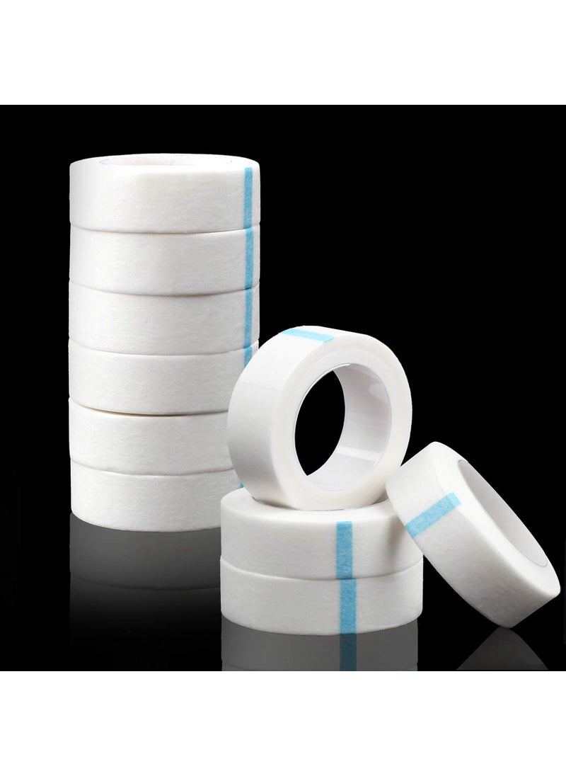 fenshine 10 Rolls Micropore Medical Tape for Eyelash Extension, Adhesive Fabric Tape For for Eyelash Extension Supply 0.5 inch x 10 Yards (10Rolls withe)