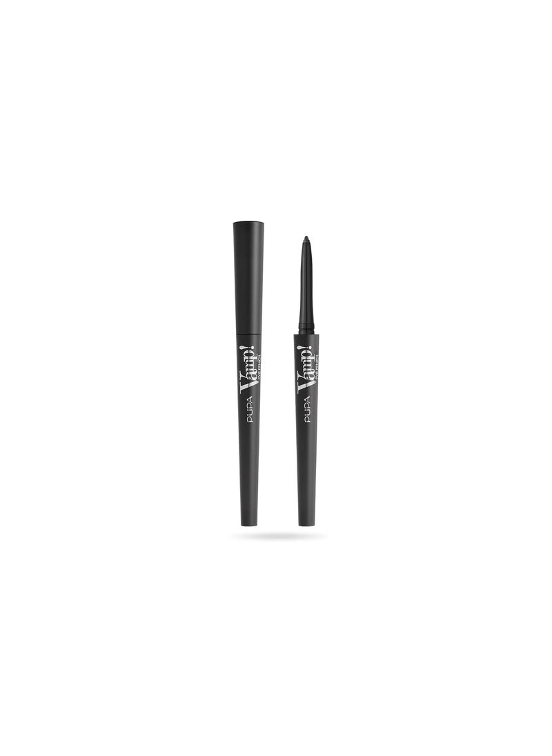 Pupa Milano Vamp! Waterproof Eye Pencil 100 Iconic Black - Rich, Cream Liner Pencil to Make Eyes Pop - Long Lasting, Smudge, Tear, Sweat, and Waterproof Formula - 0.12 oz