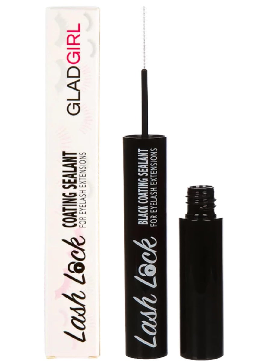 GladGirl Lash Lock Black Coating Sealant for Eyelash Extensions - Ultimate Aftercare - Long-Lasting, Waterproof, Enhances Shine, Protects & Extends Lash Life, 4ml