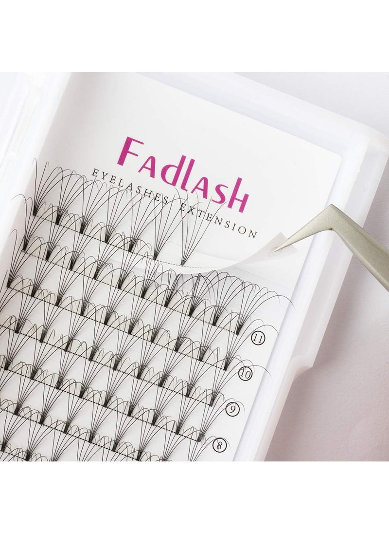 Volume Lash Extensions 8-20mm Premade Fans 5D C/D Curl Eyelash Volume Extensions Individual Eyelashes Natural Rapid Cluster Lashes by FADLASH (5D-0.10-D, 17mm)