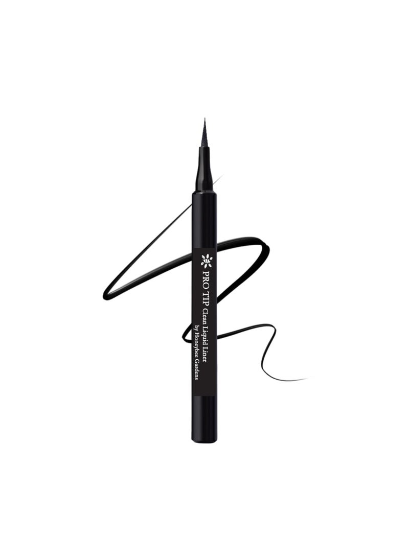 Honeybee Gardens ProTip Clean Liquid Liner, Black, Nano-Free Pigments, Long-Wearing, 0.034 fl oz