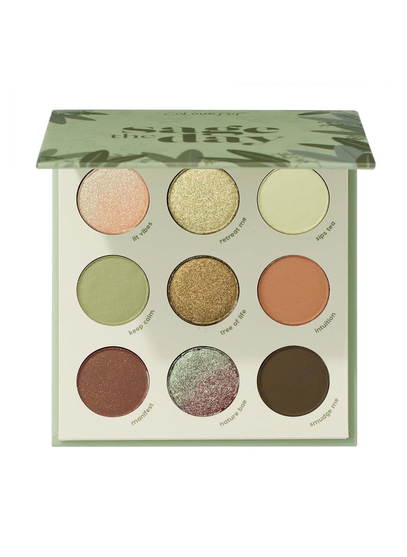 ColourPop Sage the Day Shadow Palette - Sage & Olive Palette with Metallic and Matte Finishes - High-Pigment Makeup with a Long-Wearing Formula (0.3 oz)