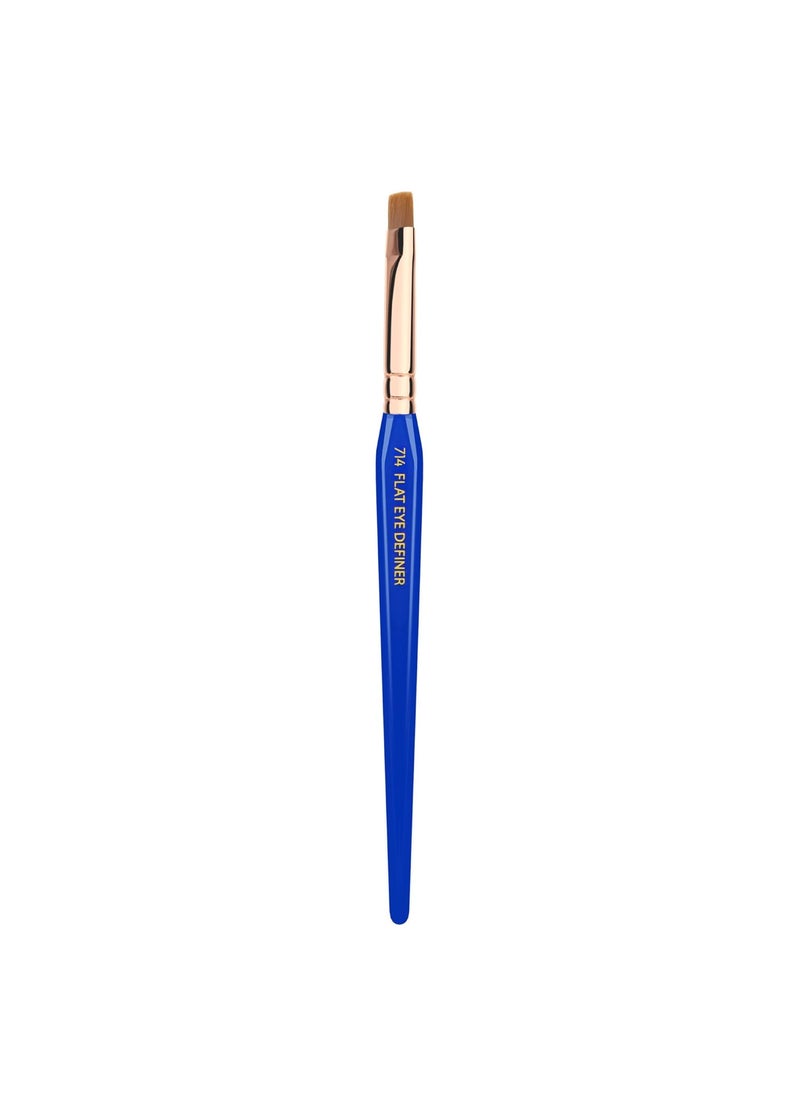 Bdellium Tools Professional Makeup Brush - Golden Triangle 714 Flat Eye Definer - With All Vegan and Soft Synthetic Fibers, For Smooth Application and Even Consistency (Blue, 1pc)