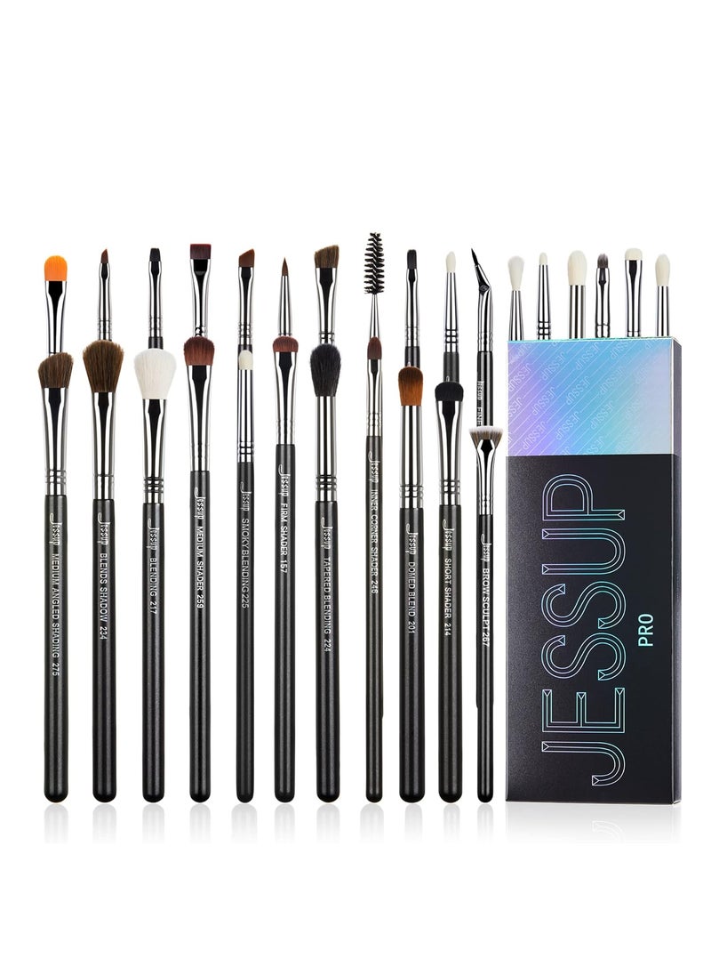 Jessup Eye Makeup Brushes Set Professonal 28pcs Premium Synthetic Eyeshadow Brush Eyeliner Brush Eyebrow Brush Blending Brush for Makeup Black T341