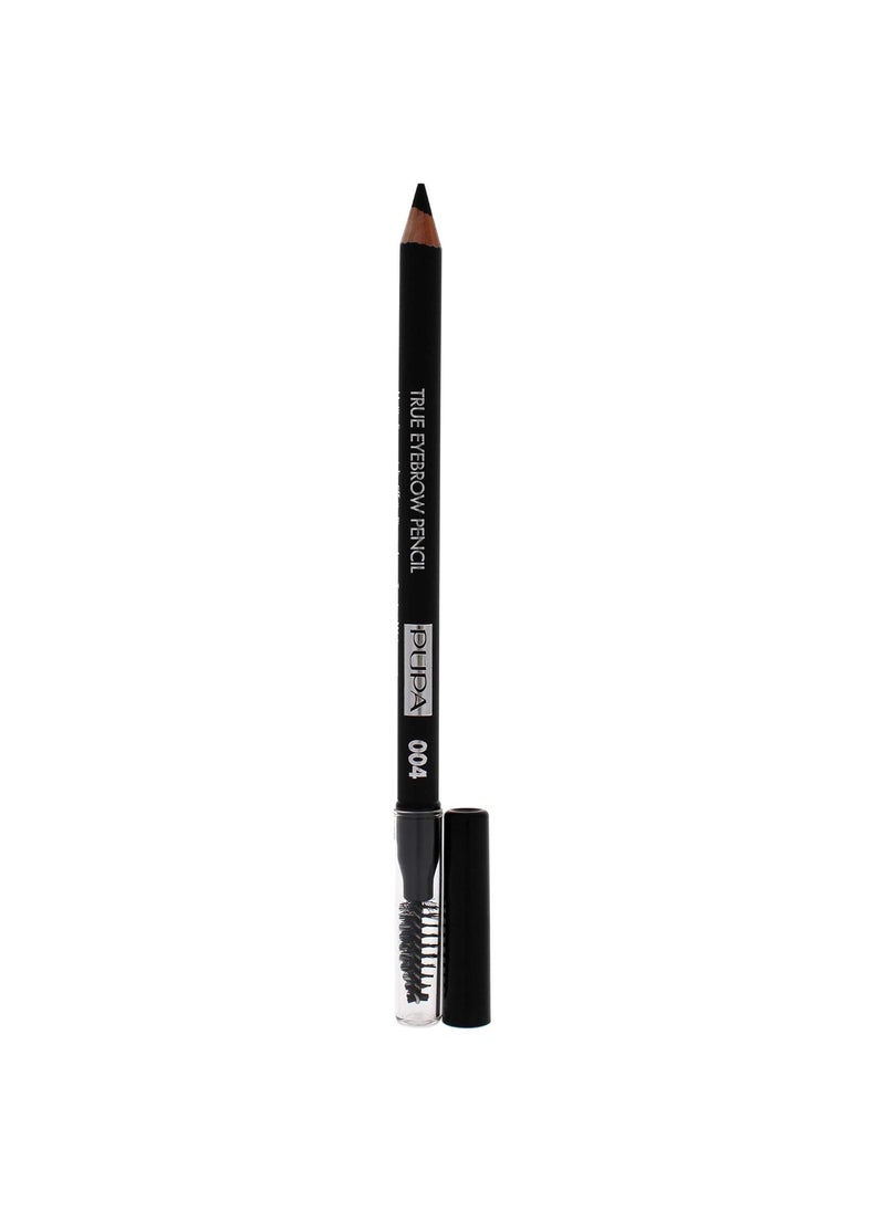 PUPA Milano True Eyebrow Pencil Pencil - Shape And Define Natural Looking Eyebrows - Fill And Volumize For Beautiful Thick Brows - Sculpt Arches With Smooth Precision - 004 Extra Dark - 0.038 Oz