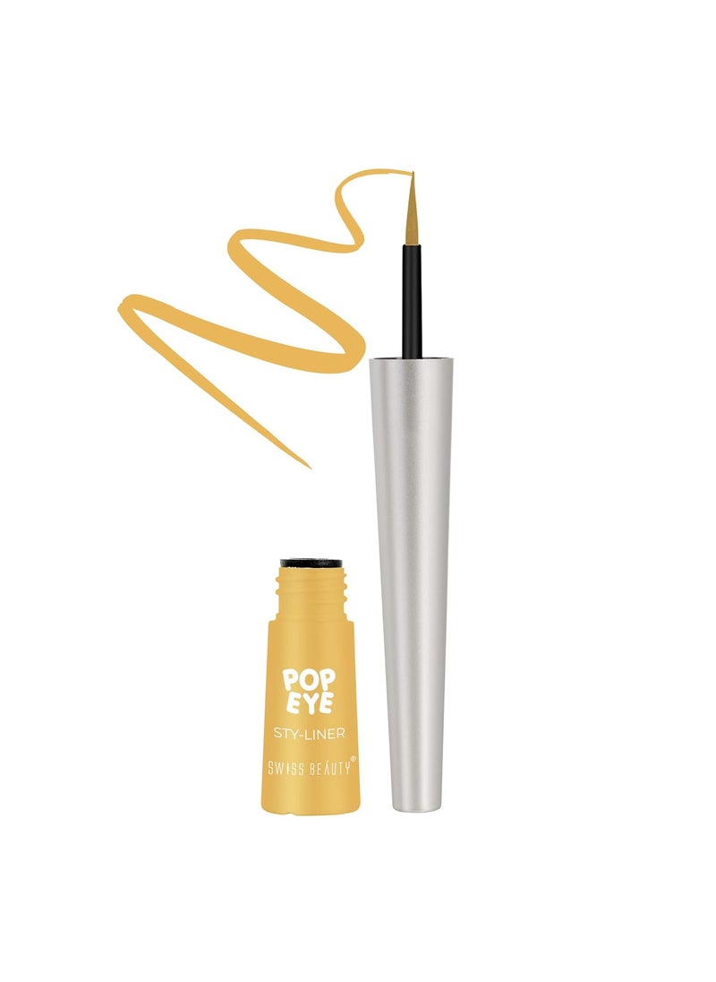 Pop Eyeliner | Waterproof And Long Lasting Liquid Eyeliner | Smudge Proof Eye Makeup |Quick Drying |Shade - Sunrise, 3 Ml |