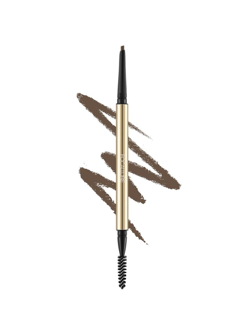 FOCALLURE Eyebrow Pencil,Dual-Sided Brow Brush,Long Lasting & Smudge Proof Definer Eye Brow Pen Makeup,Retractable,Ultra Fine Tip,Fills in Sparse Areas and Gaps,Taupe
