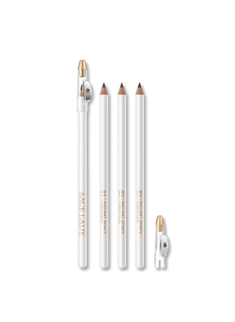 SACE LADY Eyebrow Pencils for Women, Brown Eyebrow Pencil with Hair Like Strokes, Waterproof Eye Brow Pen Set Built-in Sharpener Instant Shape Define Fill Natural Eyebrows, Long Lasting Cruelty Free