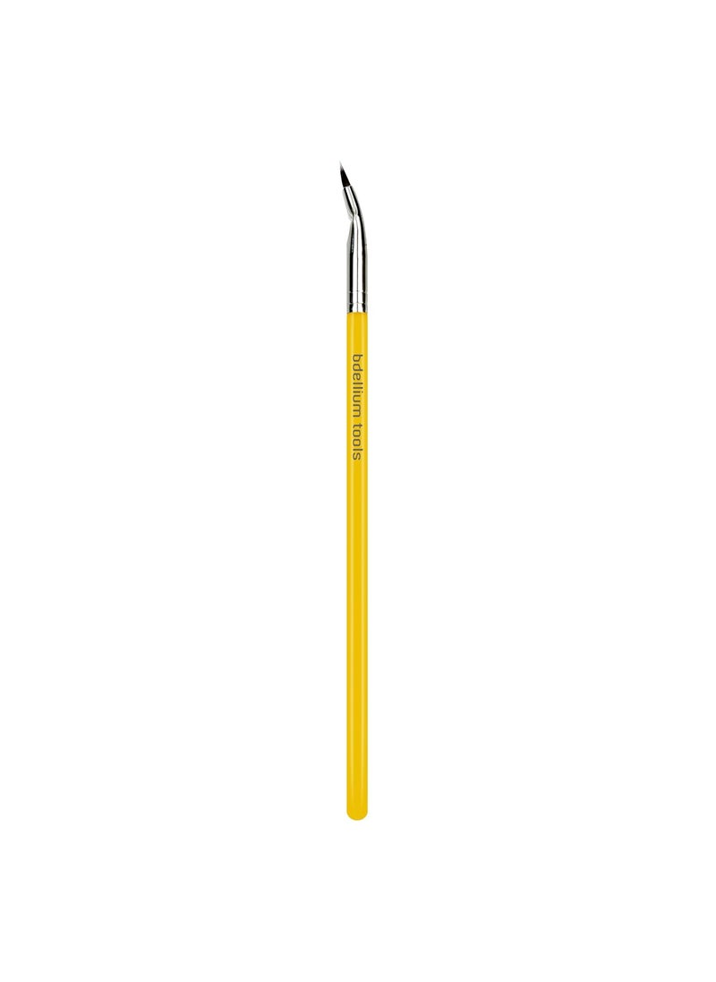 Bdellium Tools Professional Makeup Brush - Studio Series 708 Bent Eyeliner - With Soft Synthetic Fibers, For Smooth Application (Yellow, 1pc)