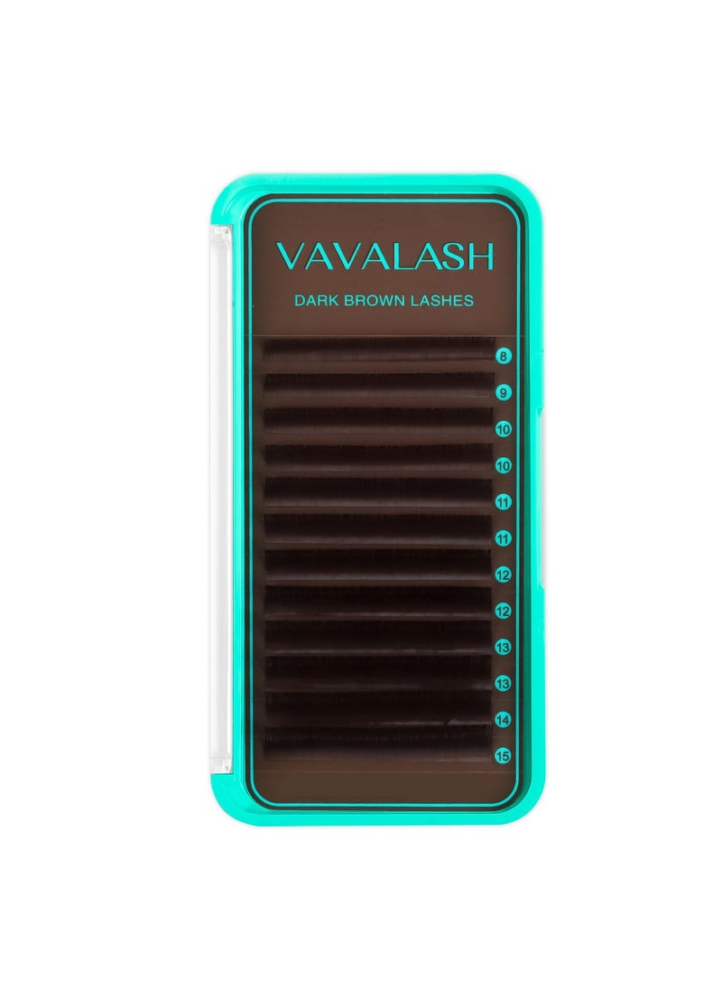 VAVALASH Colored Lash Extensions Dark Brown Eyelash Extensions 0.03 0.05 0.07 Volume Lash Extension 8-15mm Mixed Lashes C D Curl Premium color Lashes Extension(Dark Brown-0.05-D-8-15mm)