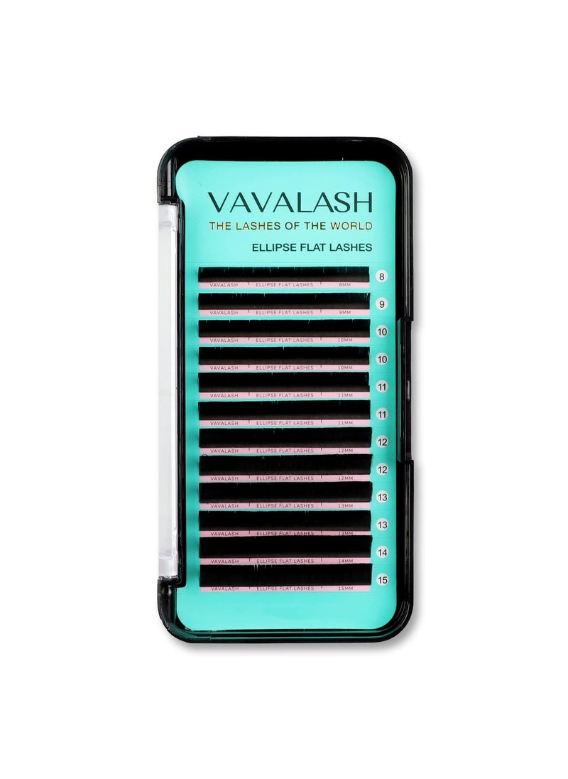 Ellipse Eyelash Extensions 0.15mm CC Curl 9mm Flat Eyelash Extension Supplies Light Lashes Matte Individual Eyelashes Salon Use Black Mink False Lashes Mink Lashes Extensions(CC-0.15-9mm)