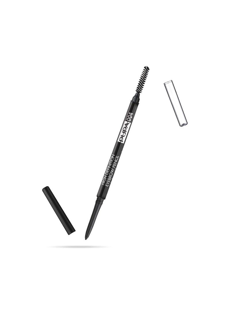 PUPA Milano High Definition Eyebrow Pencil - Easily Shape And Define Flawless Eyebrows - Fill And Volumize For Beautiful Thick Brows - Sculpt Arches With Smooth Precision - 004 Extra Dark - 0.003 Oz