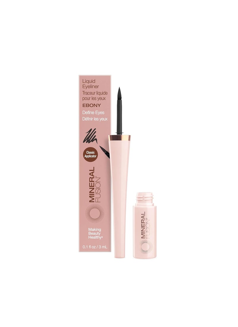 Mineral Fusion Liquid Eyeliner, Ebony, 0.1 Ounce (Packaging May Vary)