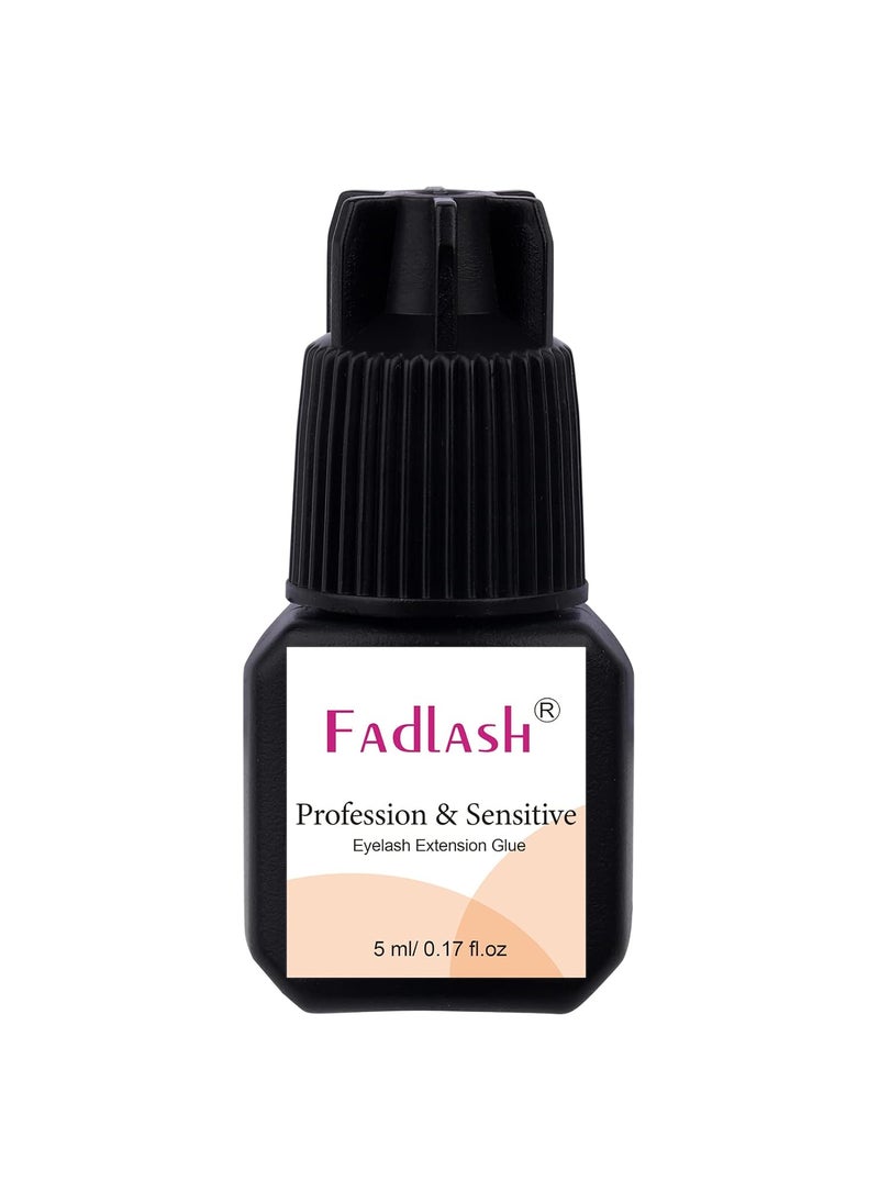 Eyelash Extension Glue Extra Strong 2-3 Sec Drying Time Lash Extension Glue 8 Weeks Retention Lash Glue for Eyelash Extensions 5ml Black Lash Adhesive Professional Use (Never for DIY/Cluster Lashes)