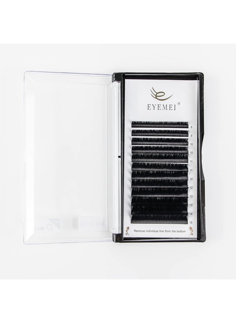 Eyelash Extensions 0.20 D Curl 17mm Eyelash Extension 3D Black Natural Faux Mink Lash Eyelash Extensions Single Length False Eyelashes Professional Use by EYEMEI (0.20-D-17mm)