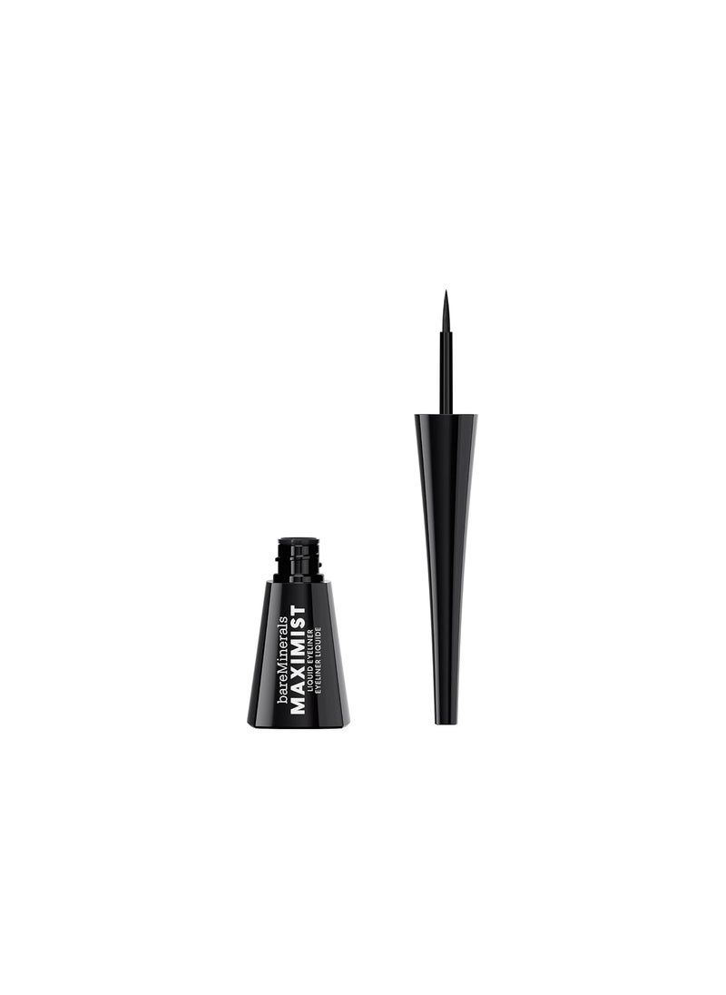 bareMinerals Maximist Liquid Eyeliner, Highly Pigmented Black Waterproof Eyeliner, Smudge-Proof Wear, Flexible Liquid Eyeliner Pen, Talc-Free, Vegan