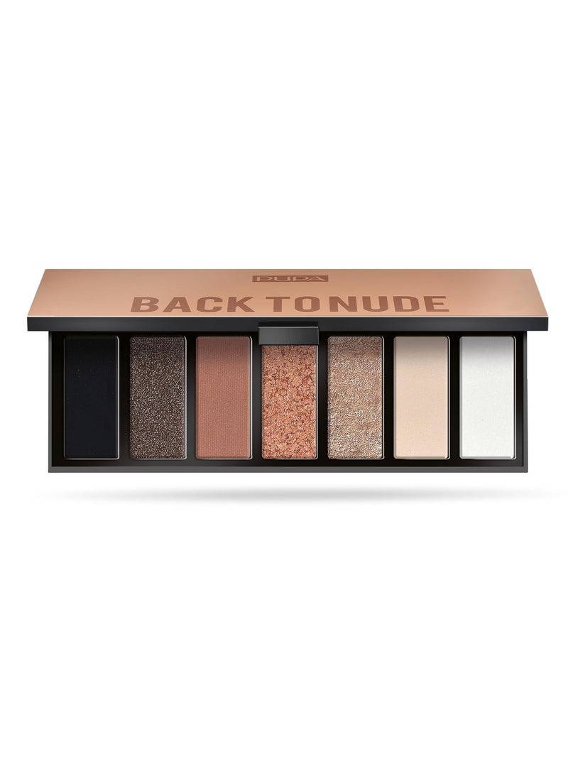 Pupa Milano Make Up Stories Eyeshadow Palette 001 Back To Nude - 7-Shade Shadow Collection with Matte, Satin, and Metallic Color Options - High Pigment Formula - Soft, Blendable Texture - 0.469 oz