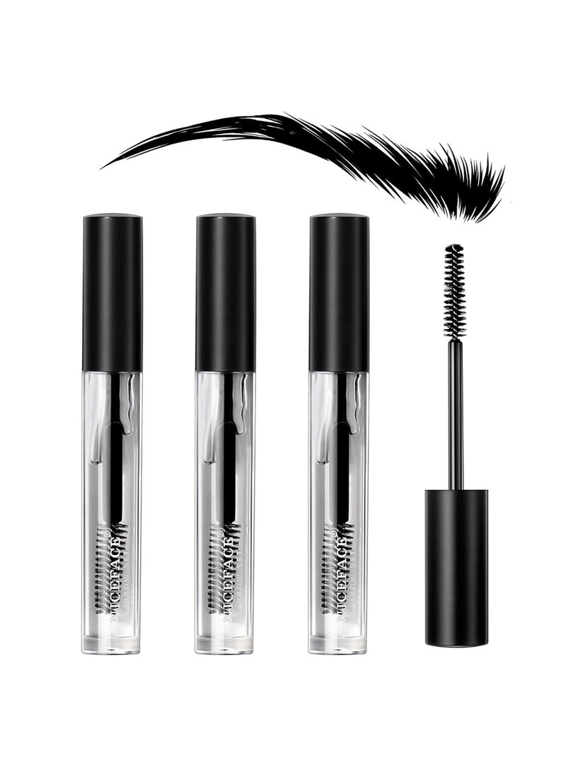 3Pcs Eyebrow Gel Kit, Clear Brow Gel Set, Brow Styling Gel for Natural Brow, Long Lasting Waterproof Eye Brow Setting Gel Makeup Set for Feathered & Fluffy Brows