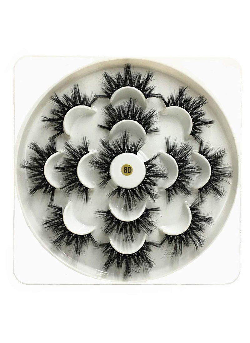DAODER False Eyelashes Fluffy Faux Mink Lashes 3D Wispy Lashes 7 Pairs Pack Dramatic Long Thick Volume Fake Eye Lash Multipack