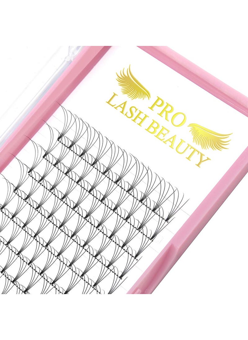 Premade Fans Eyelash Extensions 4D-D-0.10-16 Short Stem Premade Volume Eyelash Extensions .07 .10 C D Curl Pre made Lash Fans 9 to 20 mm Volume Lash Extensions (4D-D-0.10,16mm)