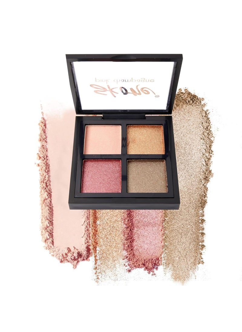 Skone Pink Champagne Eyeshadow Quad - Smokey Eye Makeup, Shimmery Shades of Champagne, Powder Form, Female Targeted, 20g